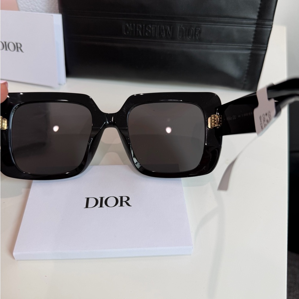 Dior Black Oversized Square Sunglasses with Dark Lenses - Picture 4 of 4